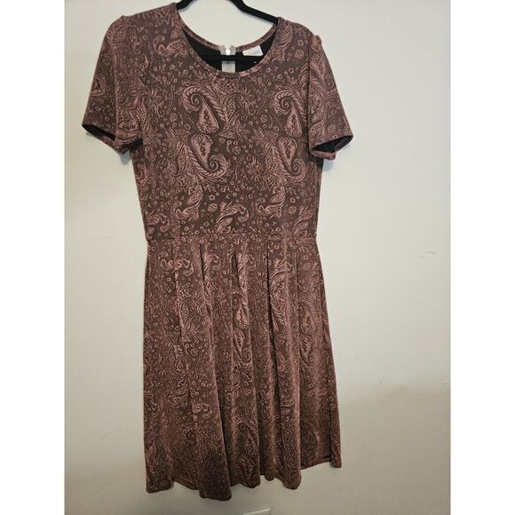 Mauve Embossed Lularoe Amelia‎ Dress Xl - Picture 1 of 8